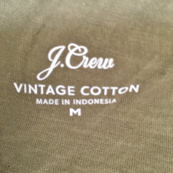 NEW J CREW Tank Top Vintage Cotton M Frosty Olive NWT - Picture 3 of 7